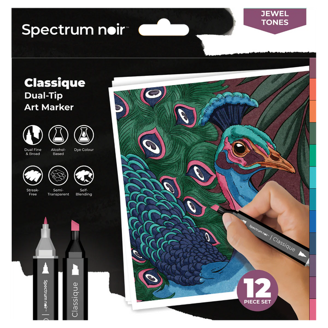 Spectrum Noir Classique Markers - Jewel Tones (12 Pack)