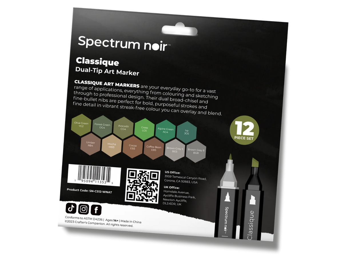 Spectrum Noir Classique Markers - Woodland Nature (12 Pack)