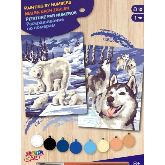 Paint By Numbers Medium Twin Pack - Winter Wildlife