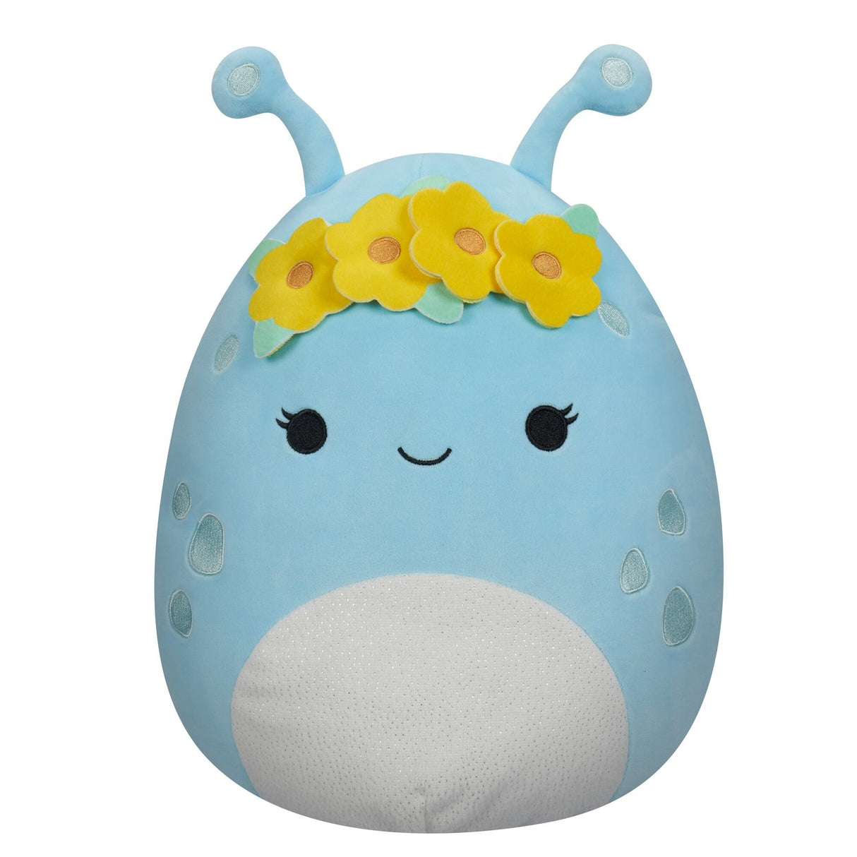 Squishmallows 16 Inch - Natnat Pastel Blue Alien with Flower Crown