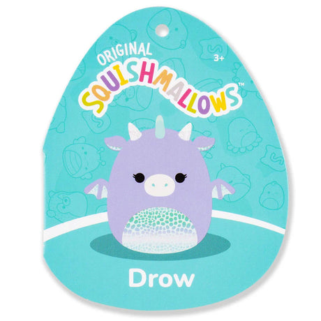 Squishmallow 12 Inch - Drow Purple Dragon with Teal Belly