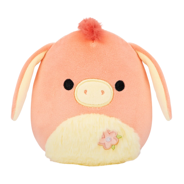 Squishmallows 7.5 Inch Llewyn Peach Donkey with Fuzzy Belly