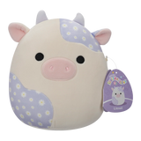 Squishmallows 7.5 Inch Liesel the Cream and Lavender Cow