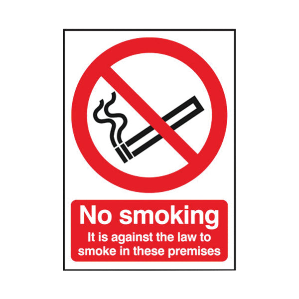 Safety Sign A4 No Smkng Law/Premis S