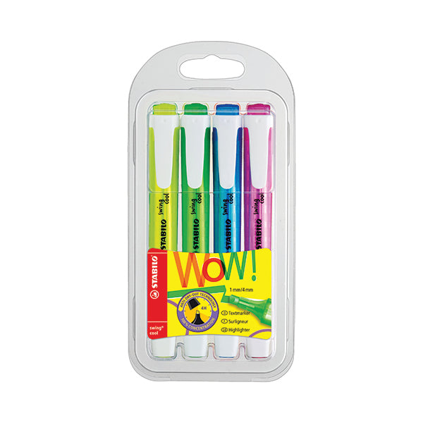 Stabilo Swing Cool Highlighters Wallet Assorted (Pack of 4) 275/4
