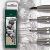 Faber-Castell Pitt Artist India Ink Pens - Warm Grey 1V (4 Pack)