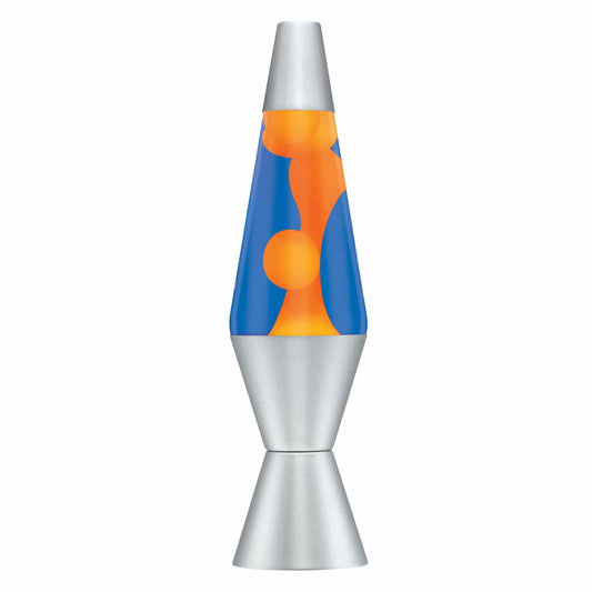 Lava Lamp Orange & Blue Aluminium Base 14.5 Inch