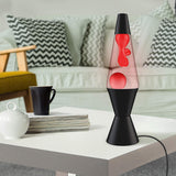 Lava Lamp Red & Clear with Black Base 14.5 Inch