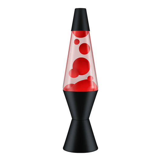 Lava Lamp Red & Clear with Black Base 14.5 Inch