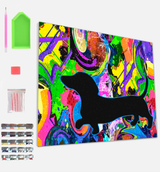 Sausage Dog Diamond Painting Art Kit Splat Planet