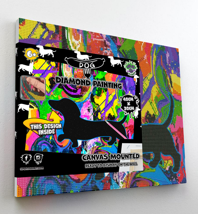 Sausage Dog Diamond Painting Art Kit Splat Planet