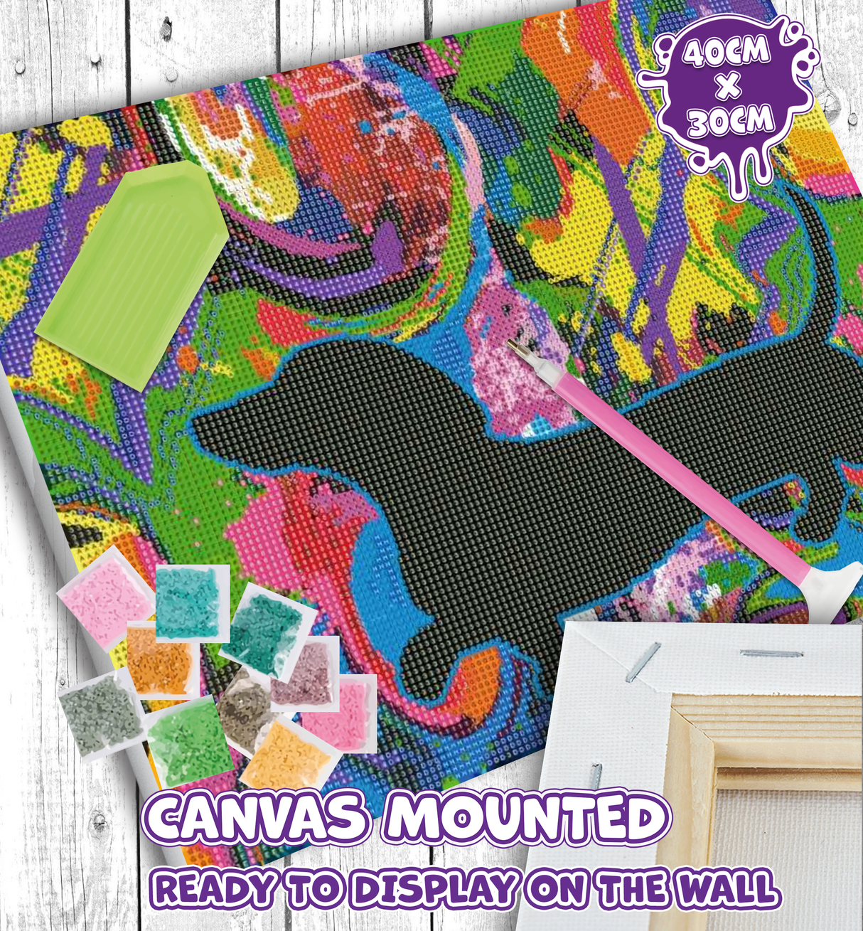 Sausage Dog Diamond Painting Art Kit Splat Planet