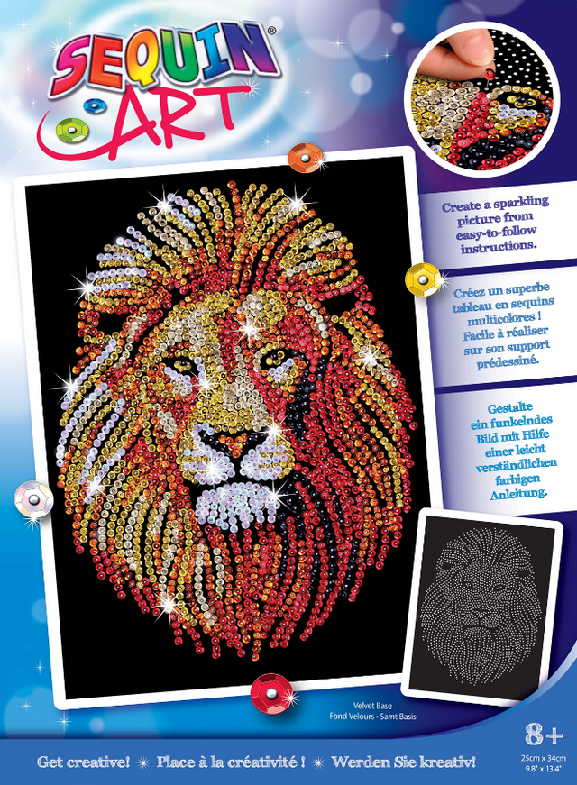 Sequin Art Kit Blue - Lion