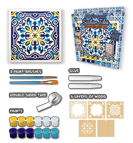 Splat Planet Wood Art Kit - Scilian Tile