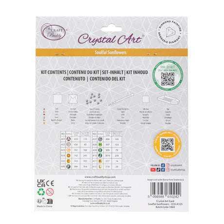 Package of Crystal Art kit with product details and branding on a white background