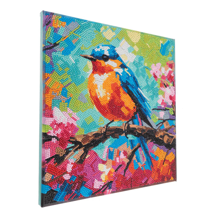 Crystal Art Canvas Kit 30x30cm - Spring Robin