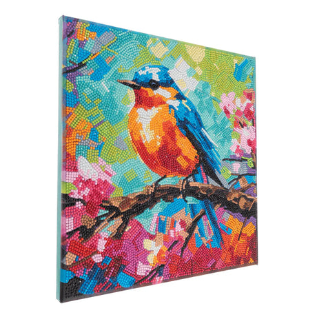 Crystal Art Canvas Kit 30x30cm - Spring Robin