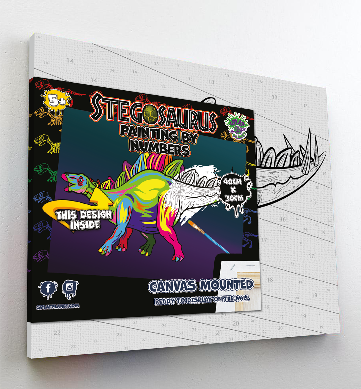 Stegosaurus Paint By Numbers Kit Splat Planet