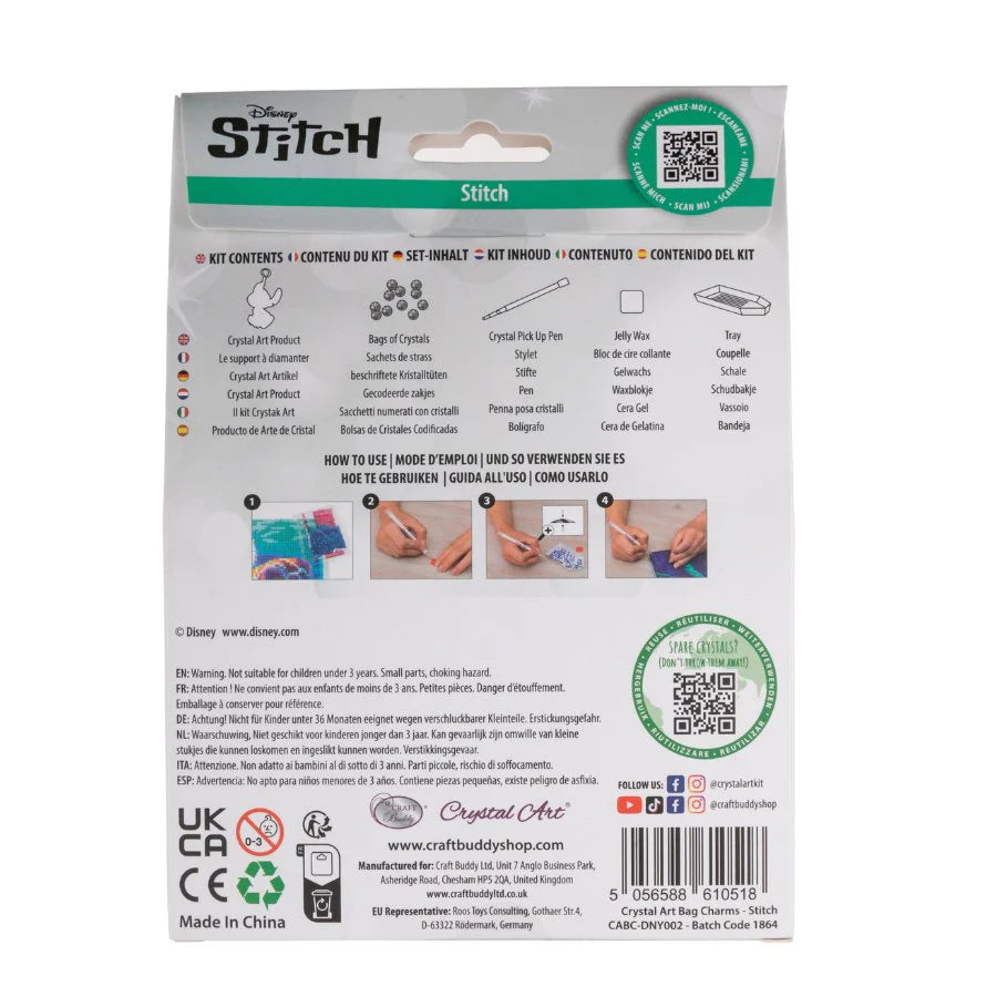 Crystal Art Bag Charm - Stitch