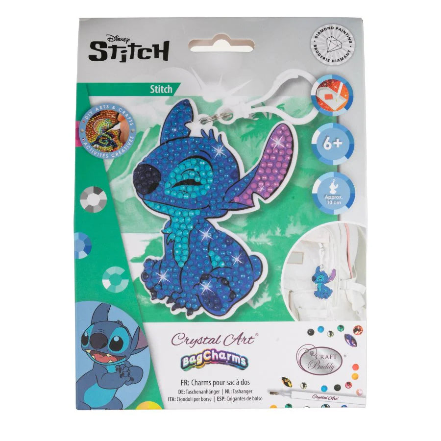 Crystal Art Bag Charm - Stitch
