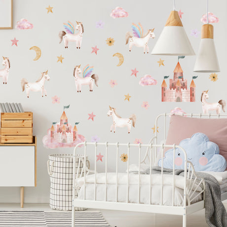 Wall Sticker Pack - Unicorns and Castles 