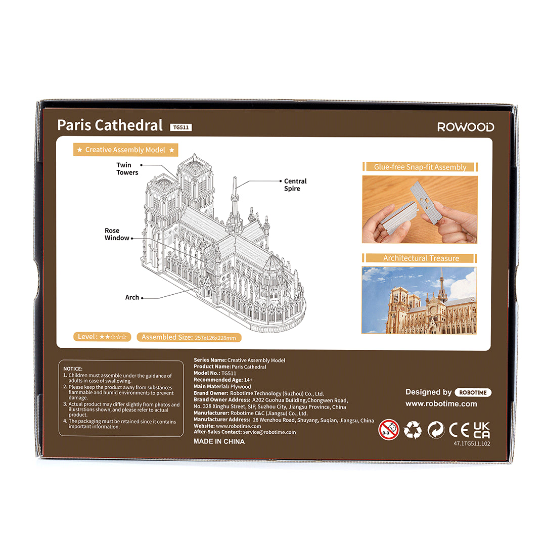 3D Wooden Puzzle - Paris Cathedral