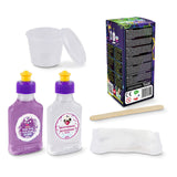  slime-making kit with bottles, box, and tools on a white background