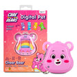 Pink digital pet with Care Bears branding on a white background
