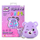 Purple digital pet with 'Care Bears' branding and packaging on a white background