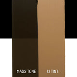 Transparent Burnt Umbera crylic paint tint tones on a black and white background