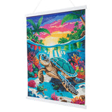 Crystal Art Scroll Kit 40x50cm - Tropical Turtle Paradise