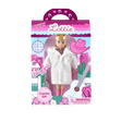 Lottie doll packaging with a doll wearing a white fur coat and pink hat, set against a colorful background.