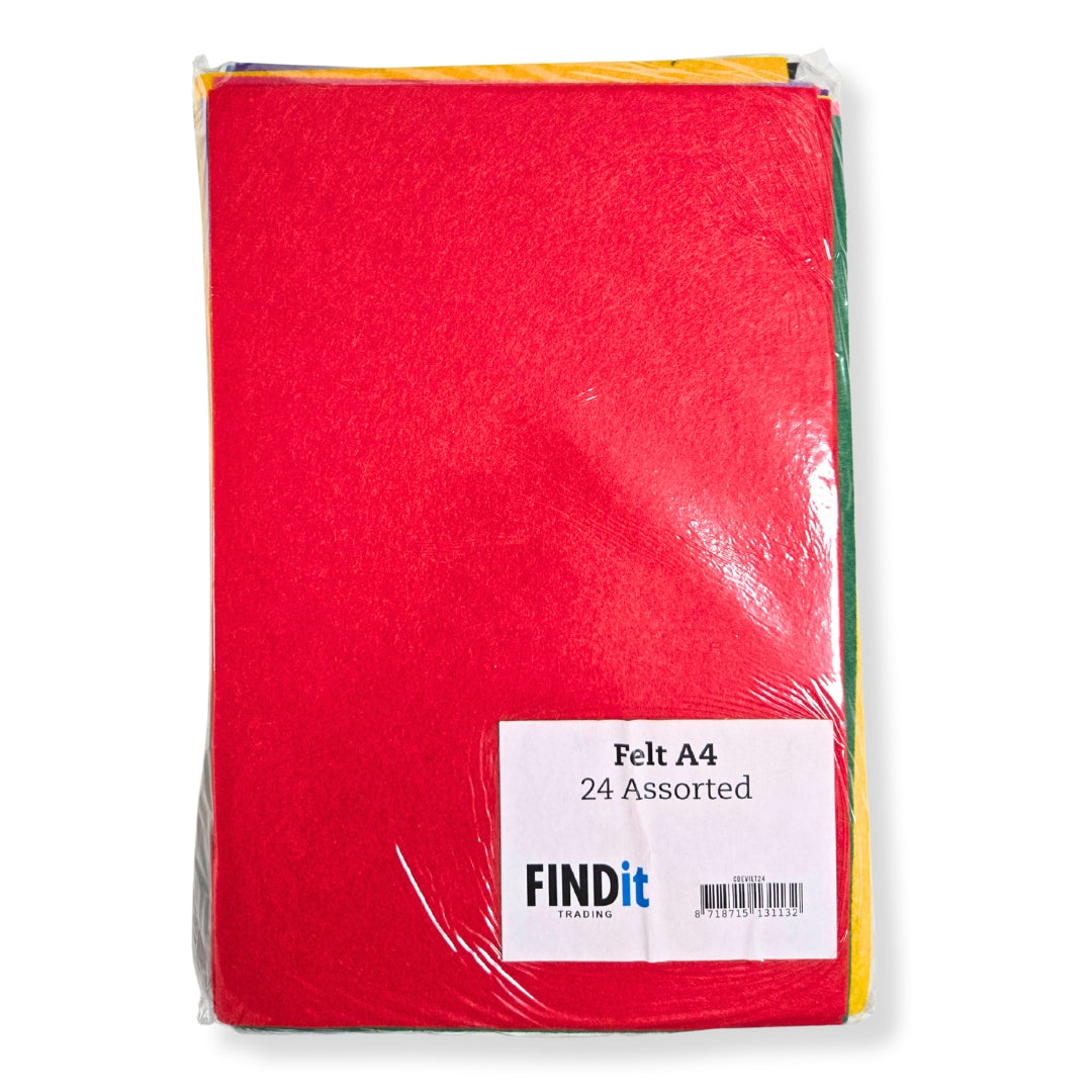 A4 Felt Pack - Assorted Colours (24 Pack)