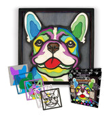 Splat Planet Wood Art Kit - French Bulldog