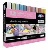 Zieler Acrylic Pastel Paint Pens - Medium Tip (12 Pack)