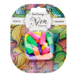 Pencil Top Erasers - Neon Collection (18 Pack)