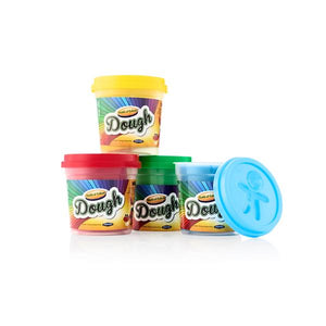 World of Colour 4x140g Pots Play Dough With Mould Lid