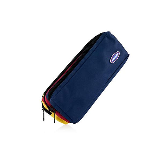 Premier 3 Pocket Zip Pencil Case - Blue & Red