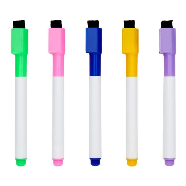 Concept 5 Drywipe Markers With Eraser Lid - Coloured