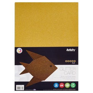 A4 Glitter Card Gold - 10 Sheets