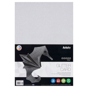 Premier A4 250gsm Glitter Card 10 Sheets - Silver