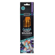 Packaging of Icon complete paint brushes with brush illustrations on a white background