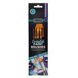 Packaging of Icon complete paint brushes with brush illustrations on a white background