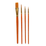 Icon Brush Set In Wallet - Golden Taklon (4 Pack)