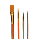 Icon Brush Set In Wallet - Golden Taklon (4 Pack)
