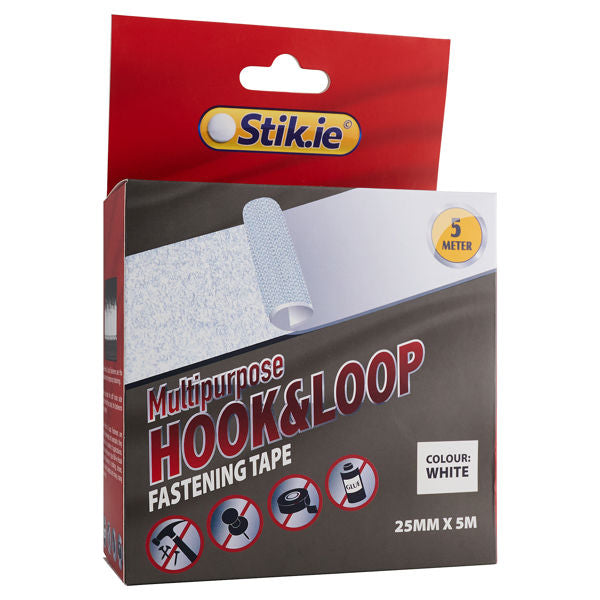 Stik-ie 5mx25mm Roll Multipurpose Hook & Loop