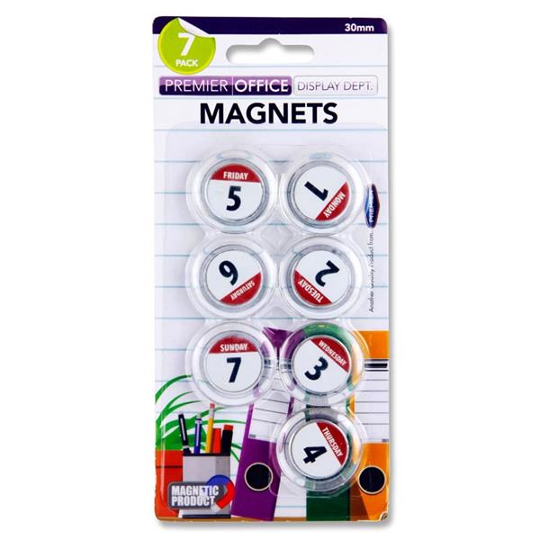 Hourly Rounding Magnets Round Magnets - Weekdays