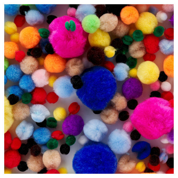 Crafty Bitz 454g Pom Poms - Assorted Colours
