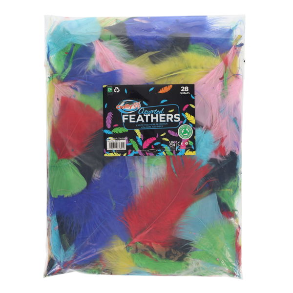 Crafty Bitz Bag of Assorted Feathers 28g