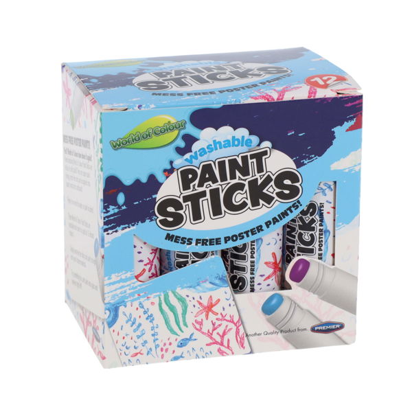 World of Colour Washable Poster Paint Sticks (12 Pack)